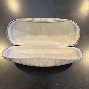 Calvin Klein Eyeglasses Case Gray Clamshell Logo Hard Sunglasses
